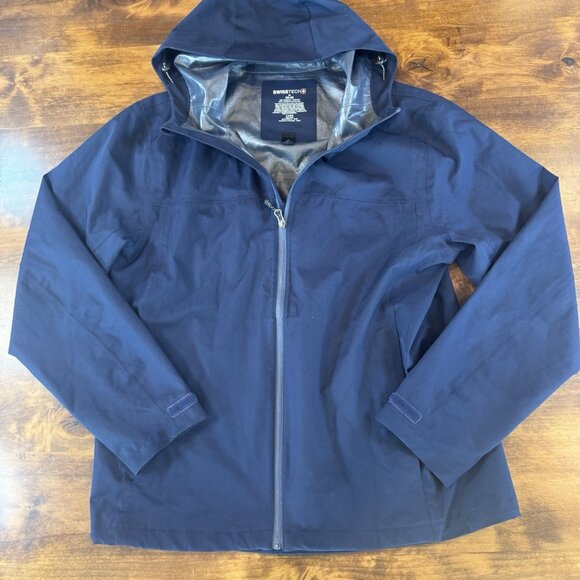 SWISSTECH MEN'S DARK BLUE RAIN/WEATHER COAT / SIZE Medium - Picture 1 of 9